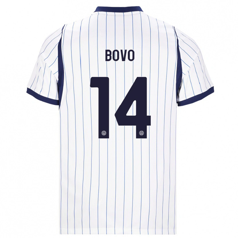 Danxen Herren Leonardo Bovo #14 Weiß Dunkelblau Auswärtstrikot Trikot 2026/27 T-Shirt