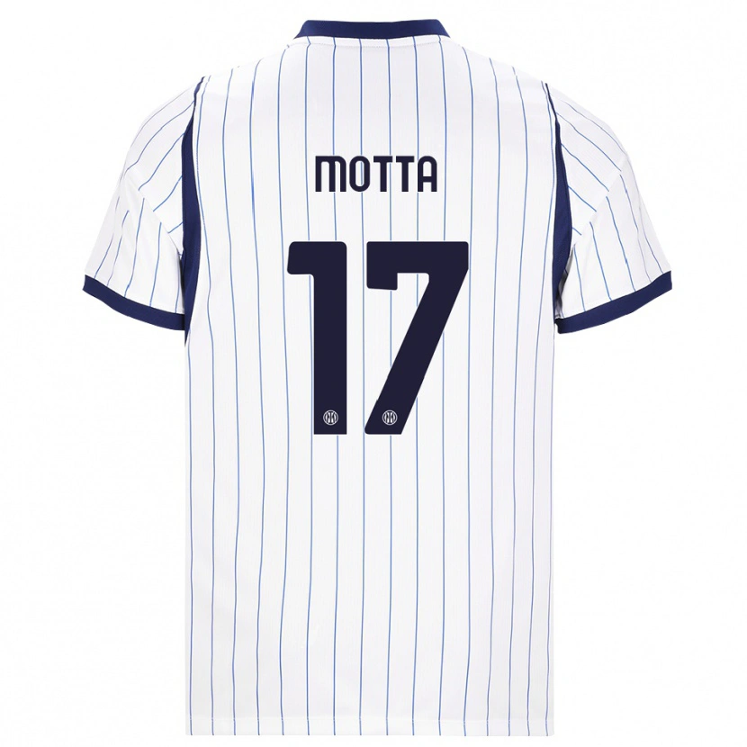 Danxen Herren Matteo Motta #17 Weiß Dunkelblau Auswärtstrikot Trikot 2026/27 T-Shirt