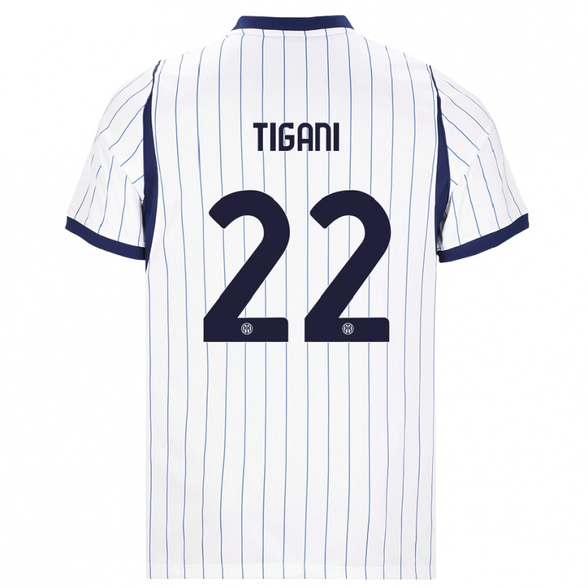 Danxen Herren Edoardo Tigani #22 Weiß Dunkelblau Auswärtstrikot Trikot 2026/27 T-Shirt