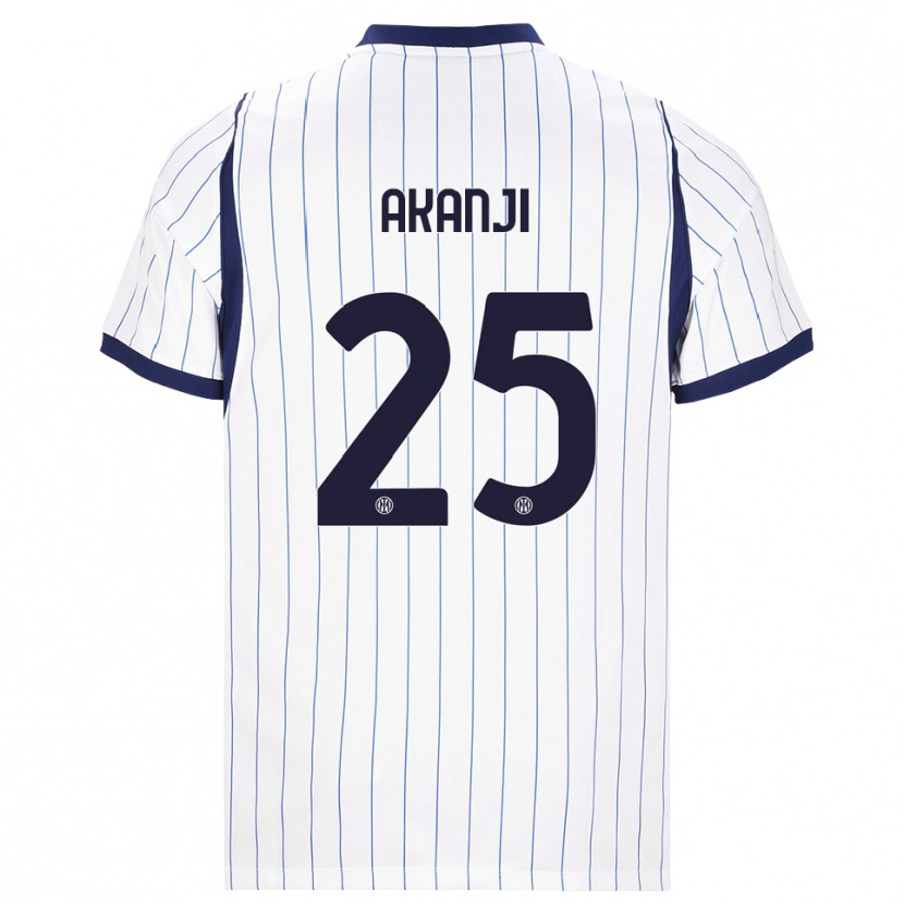 Danxen Herren Manuel Akanji #25 Weiß Dunkelblau Auswärtstrikot Trikot 2026/27 T-Shirt