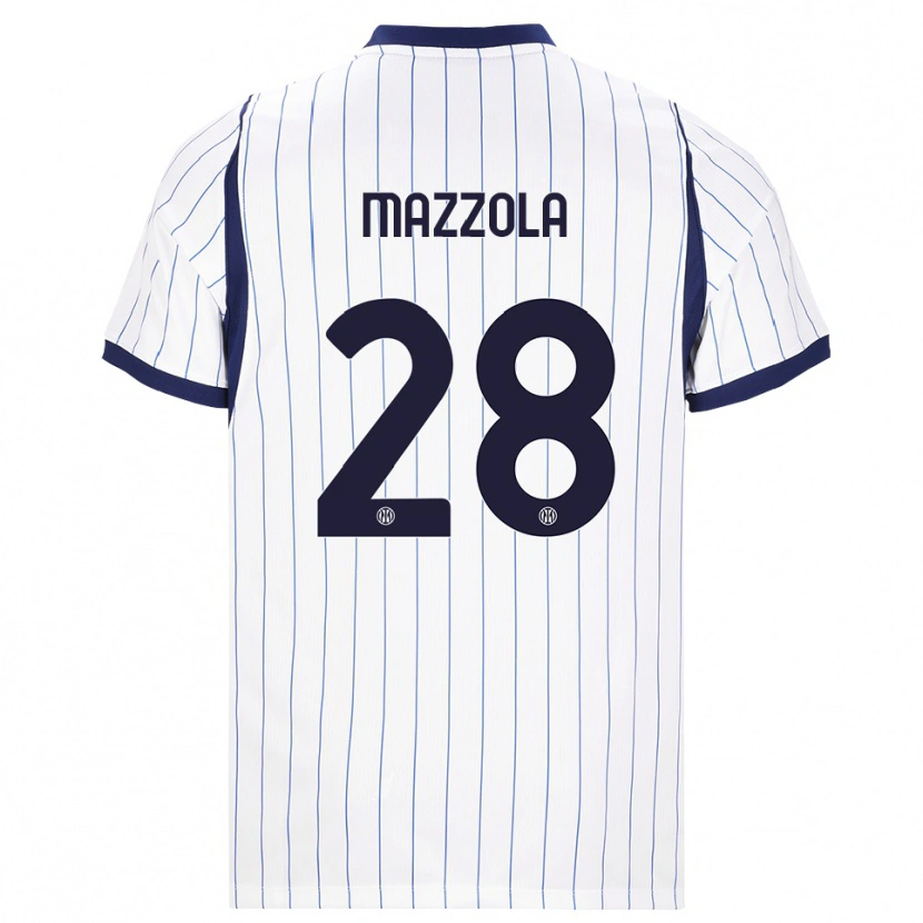 Danxen Herren Giuseppe Mazzola #28 Weiß Dunkelblau Auswärtstrikot Trikot 2026/27 T-Shirt