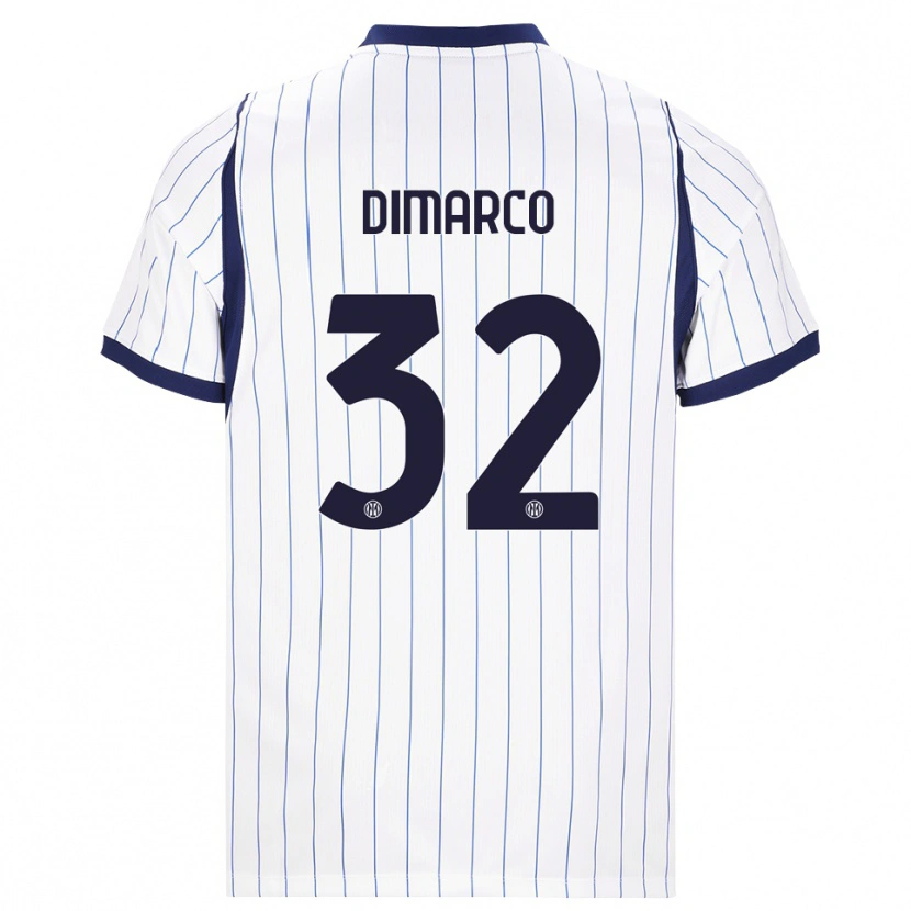 Danxen Herren Federico Dimarco #32 Weiß Dunkelblau Auswärtstrikot Trikot 2026/27 T-Shirt