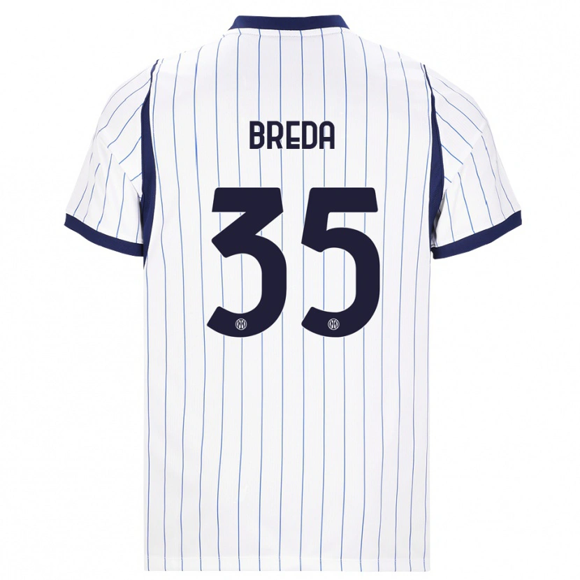 Danxen Herren Cristian Breda #35 Weiß Dunkelblau Auswärtstrikot Trikot 2026/27 T-Shirt