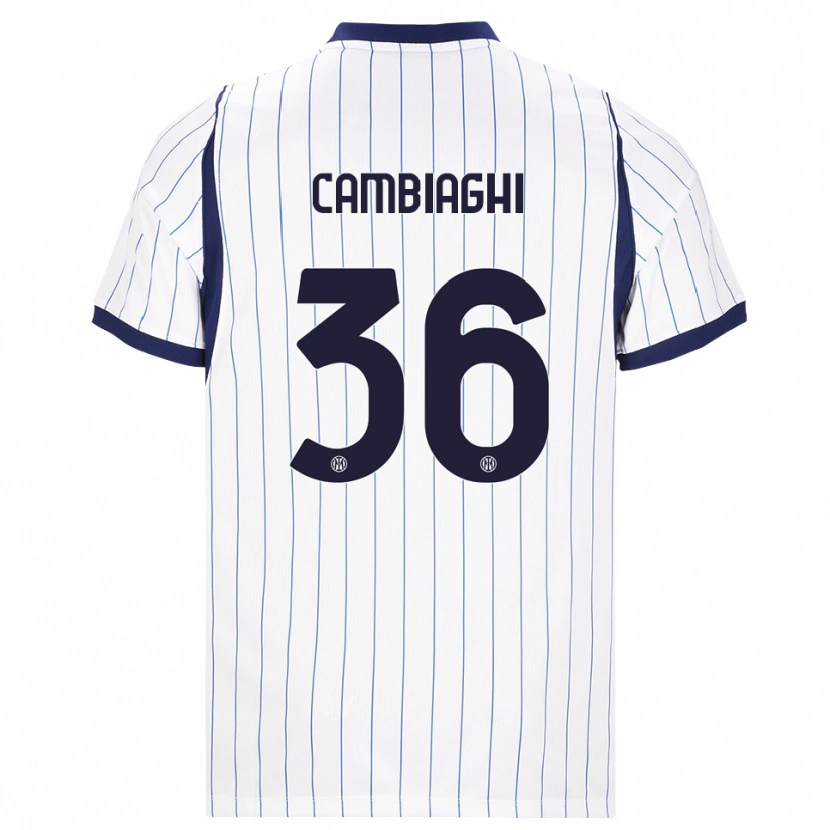 Danxen Herren Michela Cambiaghi #36 Weiß Dunkelblau Auswärtstrikot Trikot 2026/27 T-Shirt