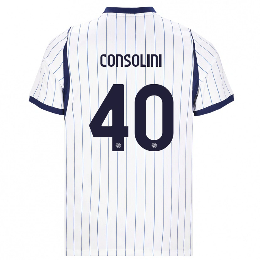Danxen Herren Lidia Consolini #40 Weiß Dunkelblau Auswärtstrikot Trikot 2026/27 T-Shirt