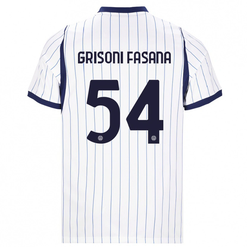 Danxen Herren Marco Grisoni Fasana #54 Weiß Dunkelblau Auswärtstrikot Trikot 2026/27 T-Shirt