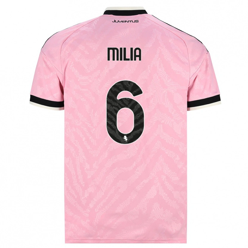 Danxen Herren Nicolò Milia #6 Pink Schwarz Auswärtstrikot Trikot 2026/27 T-Shirt