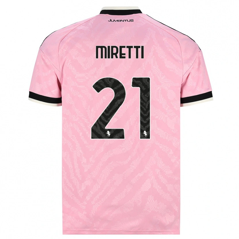 Danxen Herren Fabio Miretti #21 Pink Schwarz Auswärtstrikot Trikot 2026/27 T-Shirt