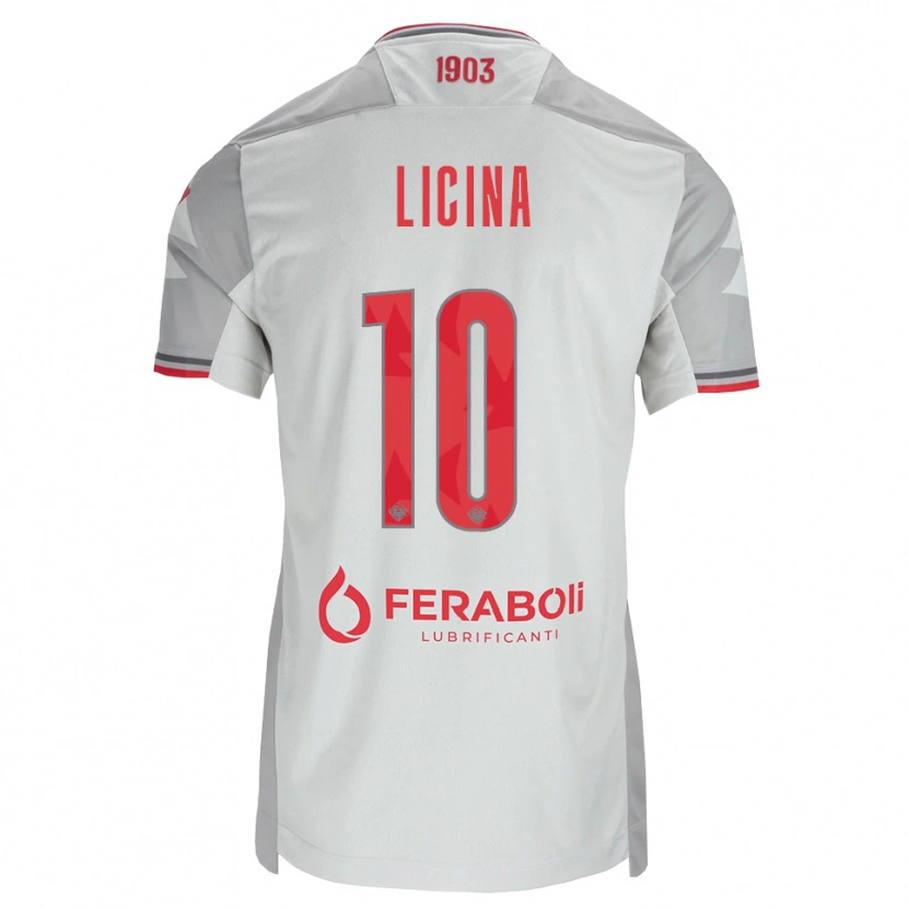 Danxen Herren Adin Licina #10 Grau Weiß Rot Auswärtstrikot Trikot 2026/27 T-Shirt