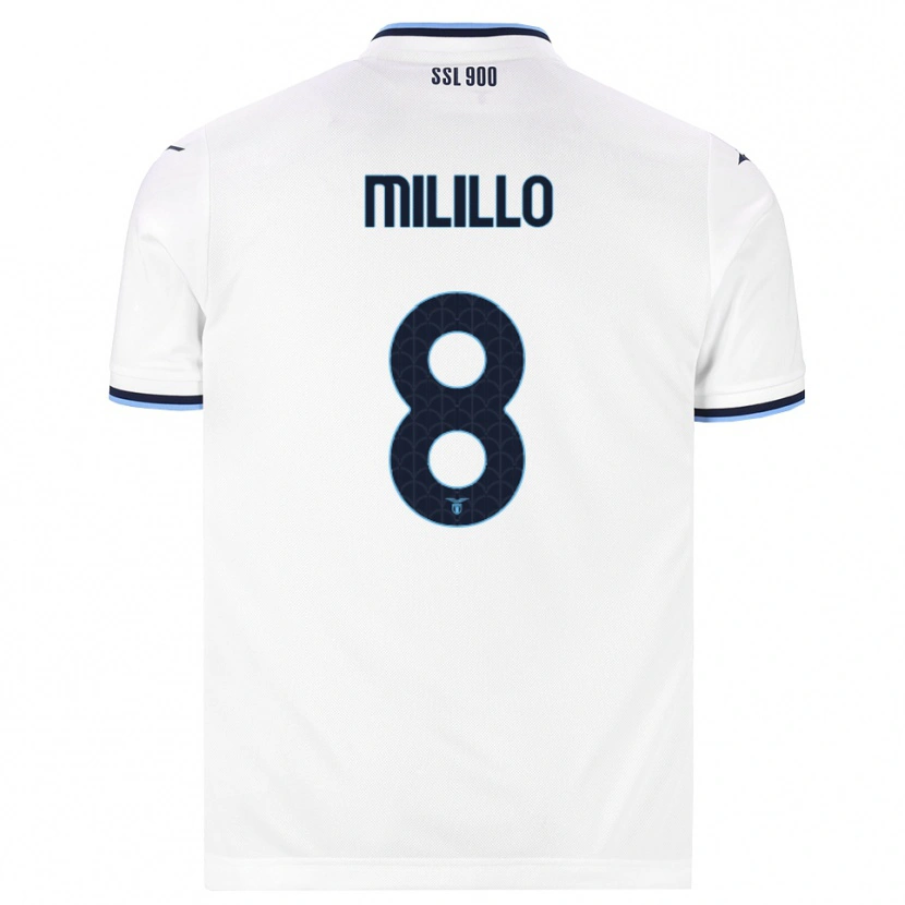 Danxen Herren Flavio Milillo #8 Weiß Dunkelblau Auswärtstrikot Trikot 2026/27 T-Shirt