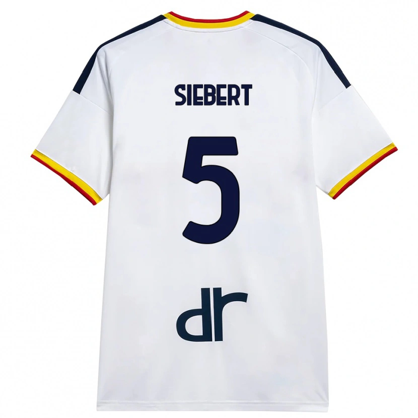 Danxen Herren Jamil Siebert #5 Weiß Gelb Rot Auswärtstrikot Trikot 2026/27 T-Shirt
