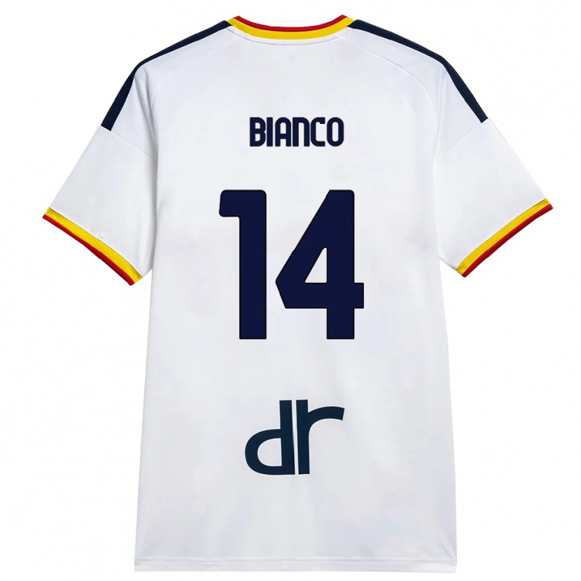 Danxen Herren Gioele Bianco #14 Weiß Gelb Rot Auswärtstrikot Trikot 2026/27 T-Shirt