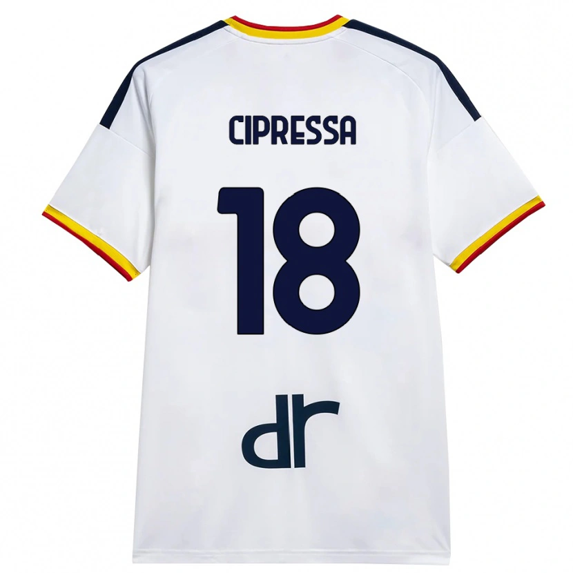 Danxen Herren Lorenzo Cipressa #18 Weiß Gelb Rot Auswärtstrikot Trikot 2026/27 T-Shirt