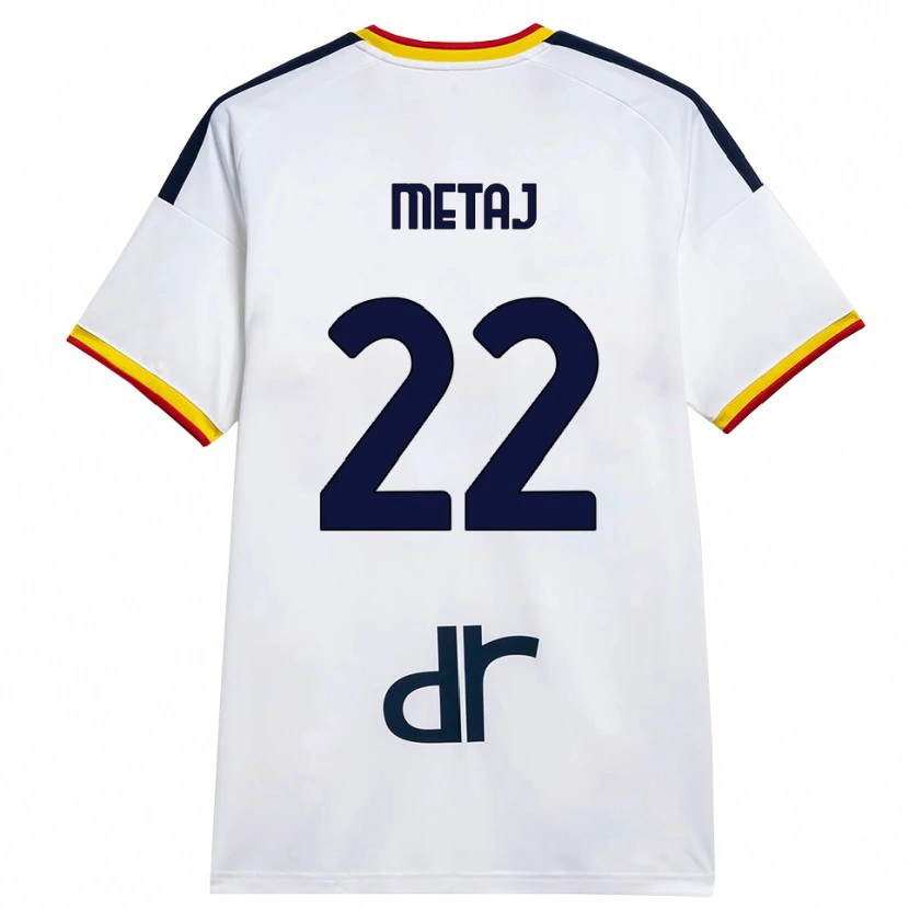 Danxen Herren Dejvi Metaj #22 Weiß Gelb Rot Auswärtstrikot Trikot 2026/27 T-Shirt