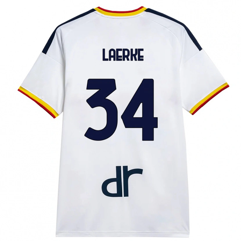 Danxen Herren Hjalte Lærke #34 Weiß Gelb Rot Auswärtstrikot Trikot 2026/27 T-Shirt