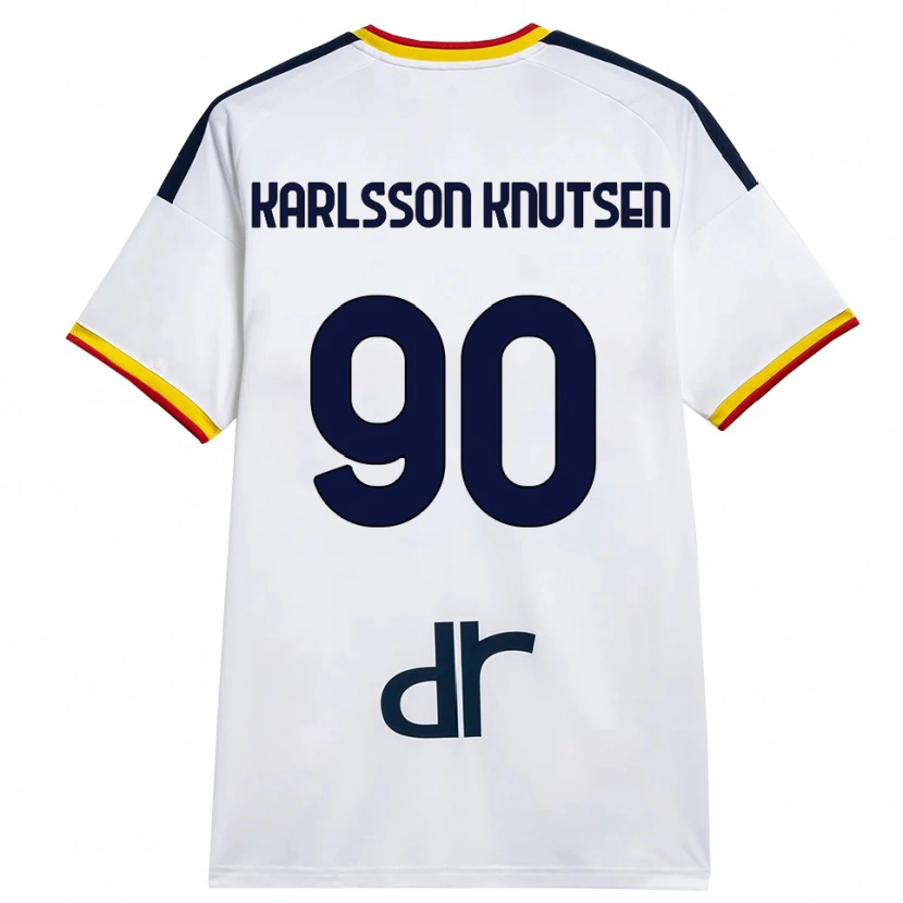 Danxen Herren Storm Karlsson Knutsen #90 Weiß Gelb Rot Auswärtstrikot Trikot 2026/27 T-Shirt