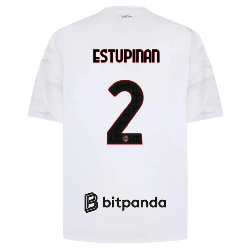 Danxen Herren Pervis Estupiñán #2 Weiß Rot Schwarz Auswärtstrikot Trikot 2026/27 T-Shirt
