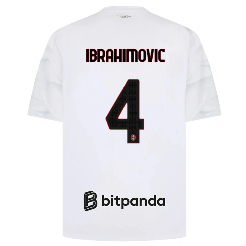 Danxen Herren Vincent Ibrahimović #4 Weiß Rot Schwarz Auswärtstrikot Trikot 2026/27 T-Shirt