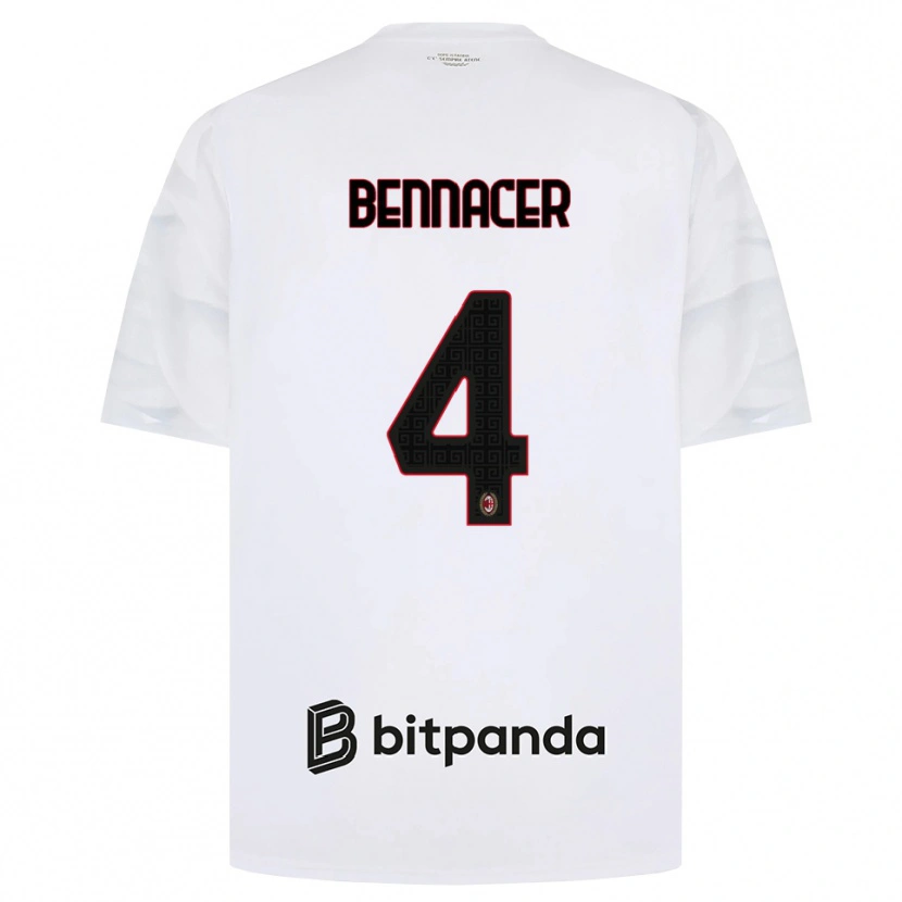 Danxen Herren Ismael Bennacer #4 Weiß Rot Schwarz Auswärtstrikot Trikot 2026/27 T-Shirt