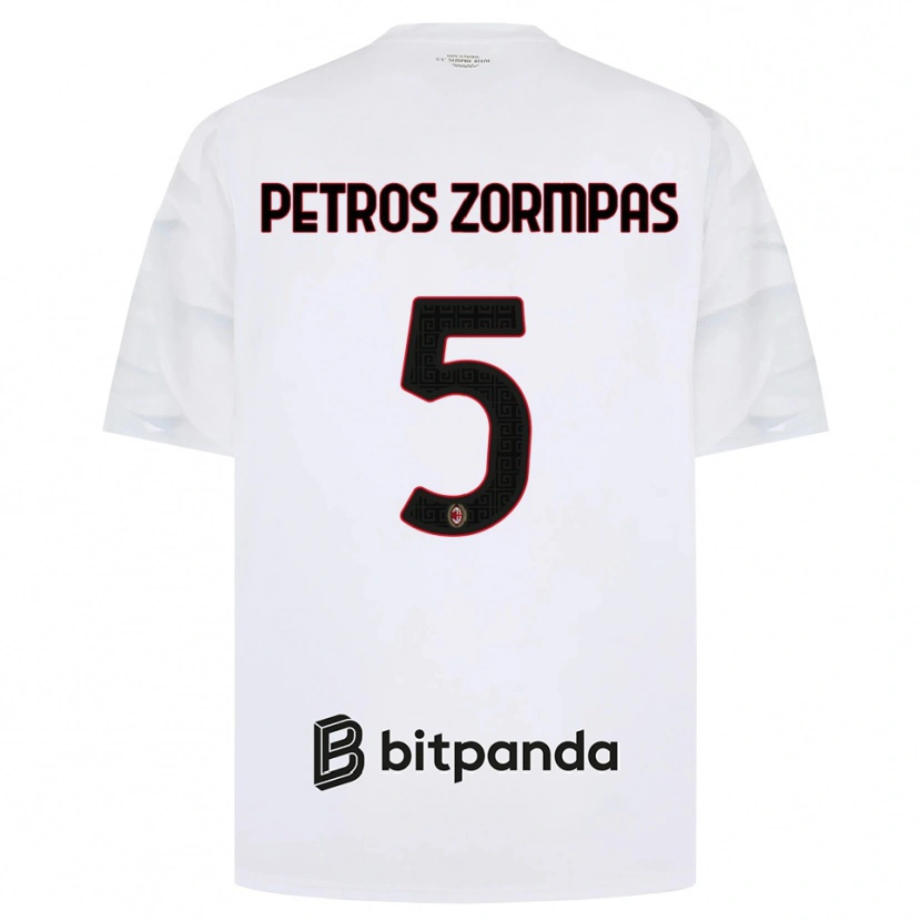 Danxen Herren Spyridon Petros Zorbas #5 Weiß Rot Schwarz Auswärtstrikot Trikot 2026/27 T-Shirt