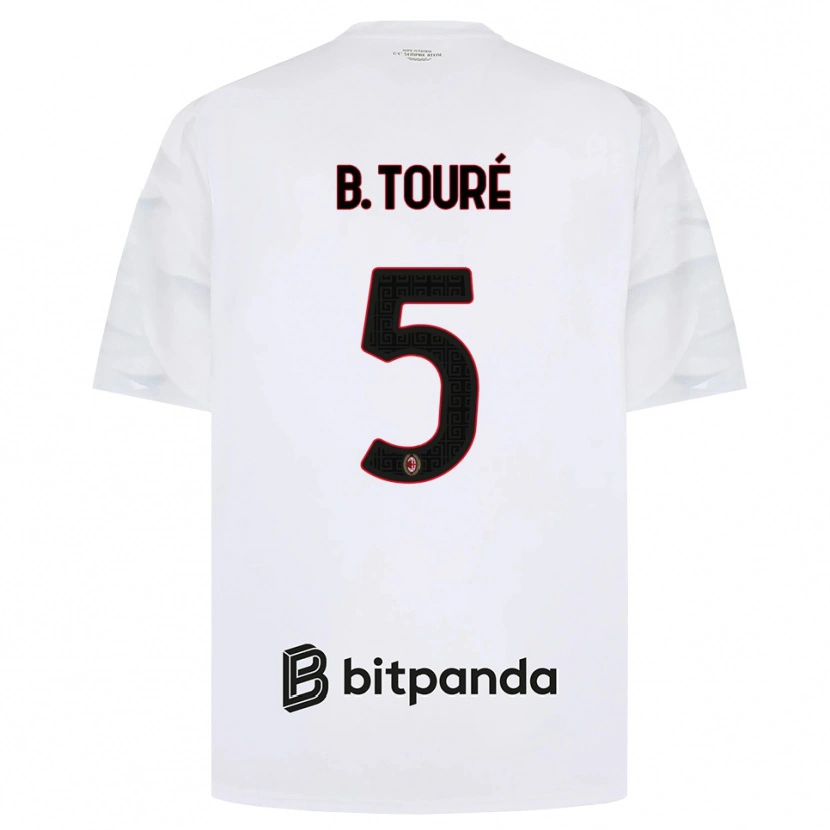 Danxen Herren Fode Ballo-Toure #5 Weiß Rot Schwarz Auswärtstrikot Trikot 2026/27 T-Shirt