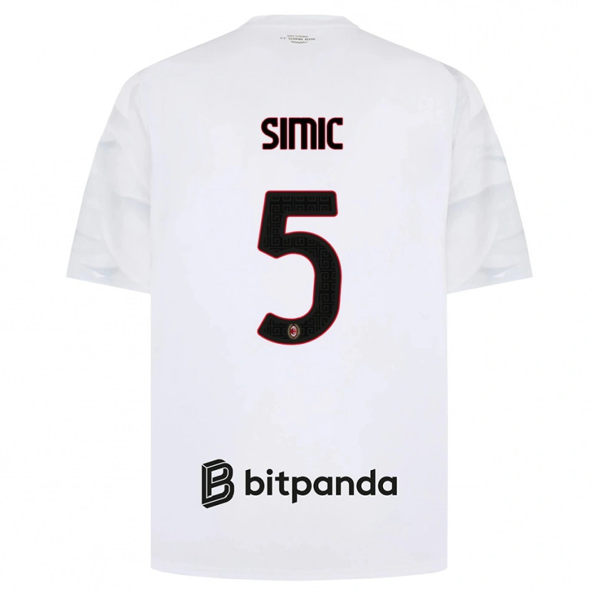 Danxen Herren Jan-Carlo Simic #5 Weiß Rot Schwarz Auswärtstrikot Trikot 2026/27 T-Shirt