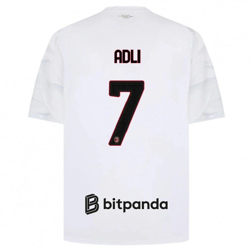 Danxen Herren Yacine Adli #7 Weiß Rot Schwarz Auswärtstrikot Trikot 2026/27 T-Shirt