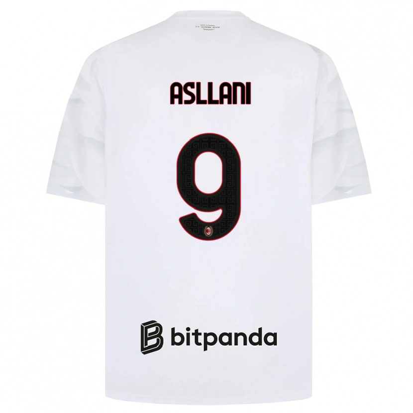 Danxen Herren Kosovare Asllani #9 Weiß Rot Schwarz Auswärtstrikot Trikot 2026/27 T-Shirt