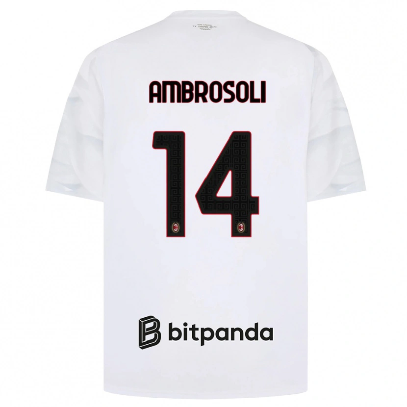 Danxen Herren Pietro Ambrosoli #14 Weiß Rot Schwarz Auswärtstrikot Trikot 2026/27 T-Shirt