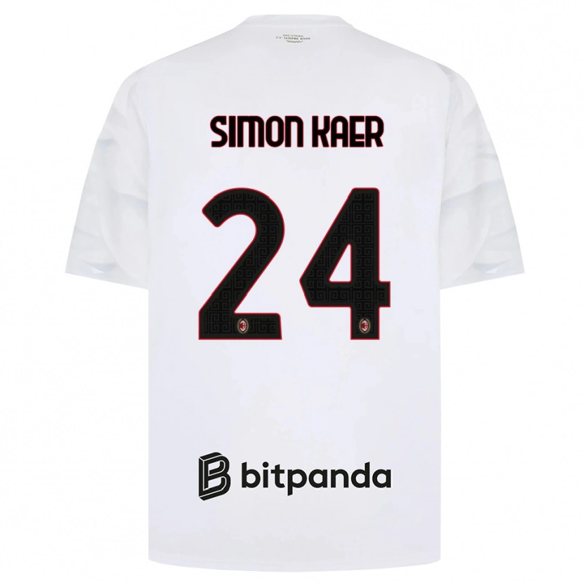 Danxen Herren Simon Kaer #24 Weiß Rot Schwarz Auswärtstrikot Trikot 2026/27 T-Shirt