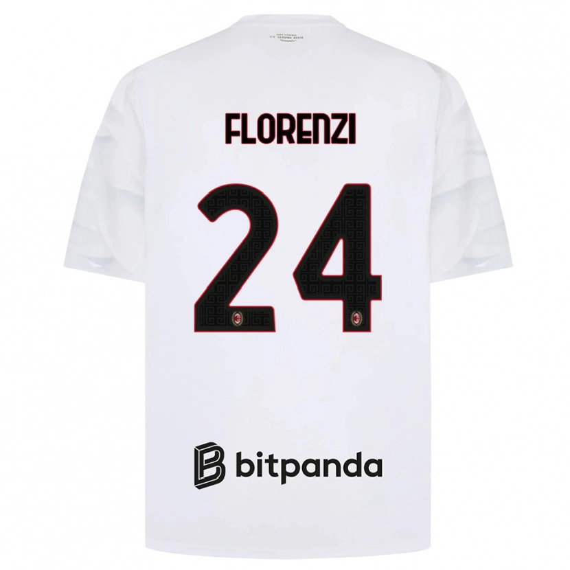 Danxen Herren Alessandro Florenzi #24 Weiß Rot Schwarz Auswärtstrikot Trikot 2026/27 T-Shirt