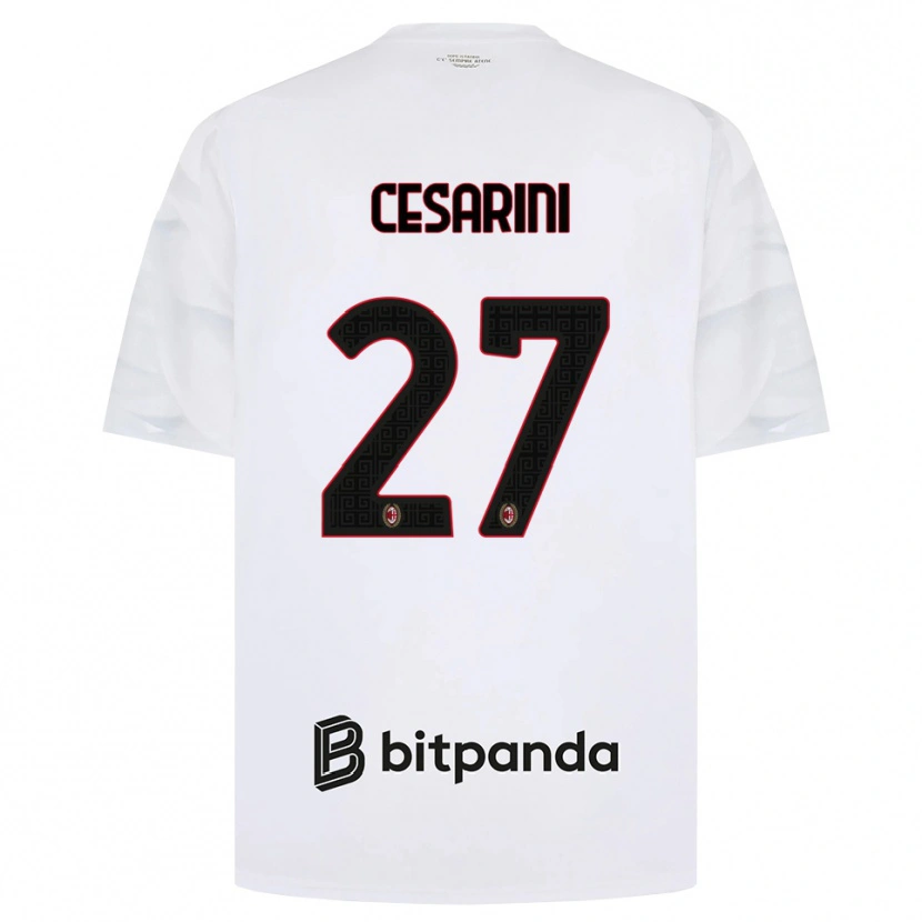 Danxen Herren Erin Maria Patrizia Cesarini #27 Weiß Rot Schwarz Auswärtstrikot Trikot 2026/27 T-Shirt