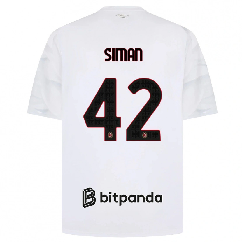 Danxen Herren Alexandru Șiman #42 Weiß Rot Schwarz Auswärtstrikot Trikot 2026/27 T-Shirt