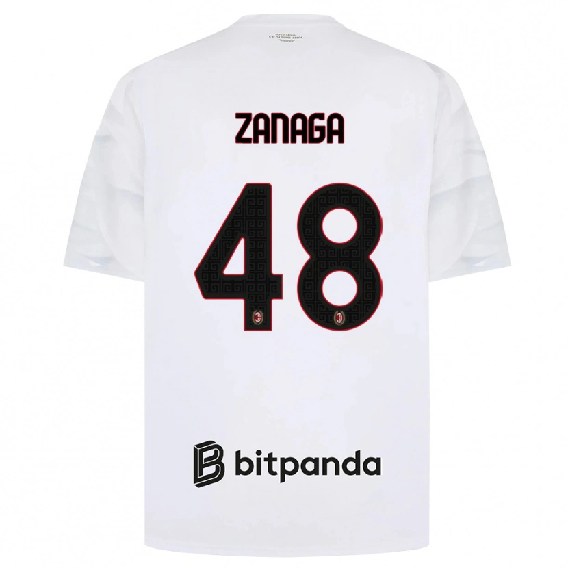 Danxen Herren Edoardo Zanaga #48 Weiß Rot Schwarz Auswärtstrikot Trikot 2026/27 T-Shirt