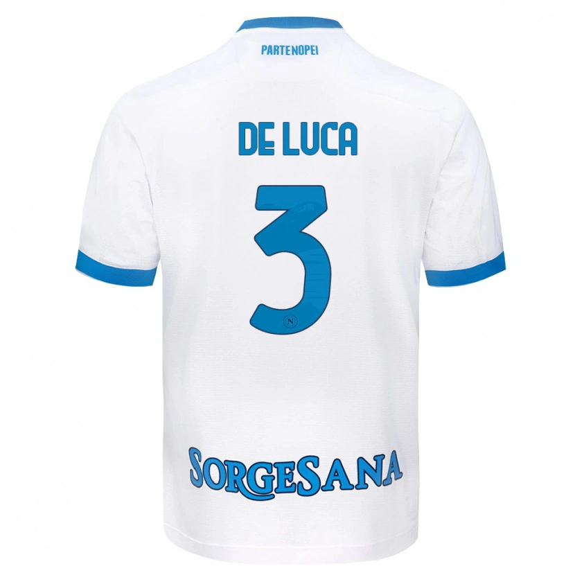 Danxen Herren Alfonso De Luca #3 Weiß Hellblau Auswärtstrikot Trikot 2026/27 T-Shirt