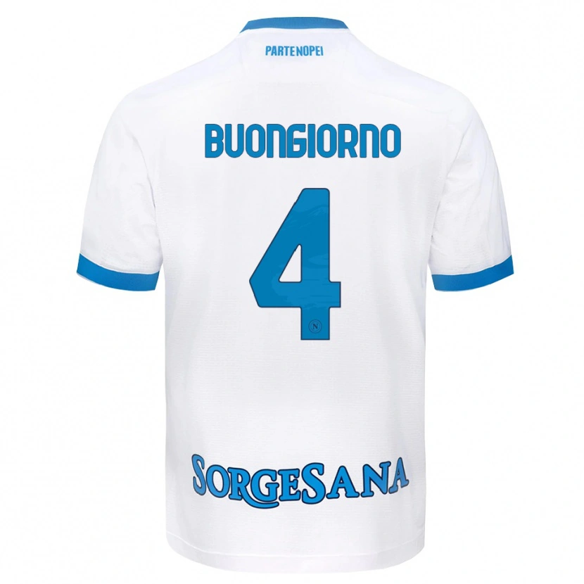 Danxen Herren Alessandro Buongiorno #4 Weiß Hellblau Auswärtstrikot Trikot 2026/27 T-Shirt