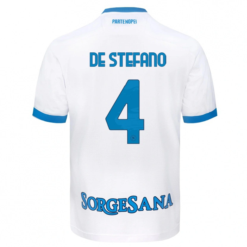 Danxen Herren Francesco De Stefano #4 Weiß Hellblau Auswärtstrikot Trikot 2026/27 T-Shirt