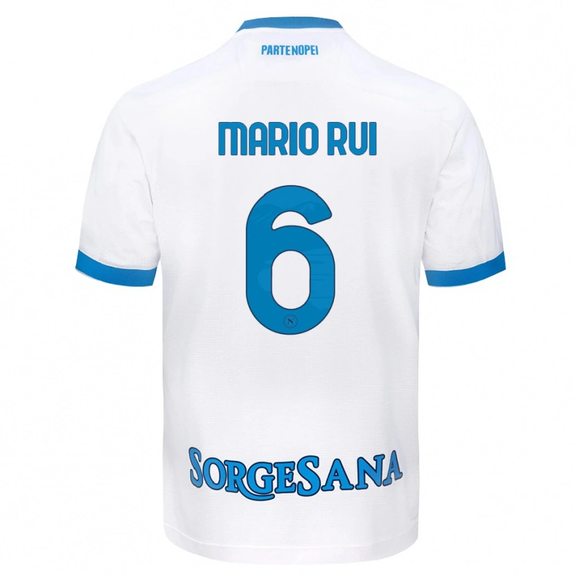 Danxen Herren Mario Rui #6 Weiß Hellblau Auswärtstrikot Trikot 2026/27 T-Shirt
