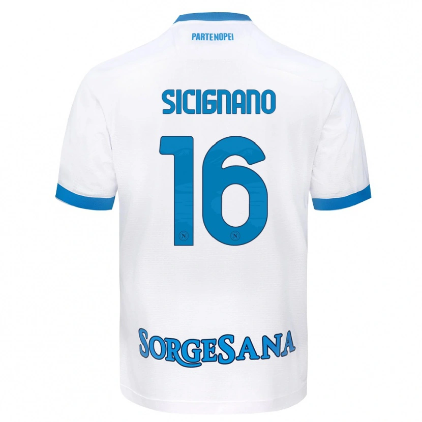 Danxen Herren Luigi Sicignano #16 Weiß Hellblau Auswärtstrikot Trikot 2026/27 T-Shirt