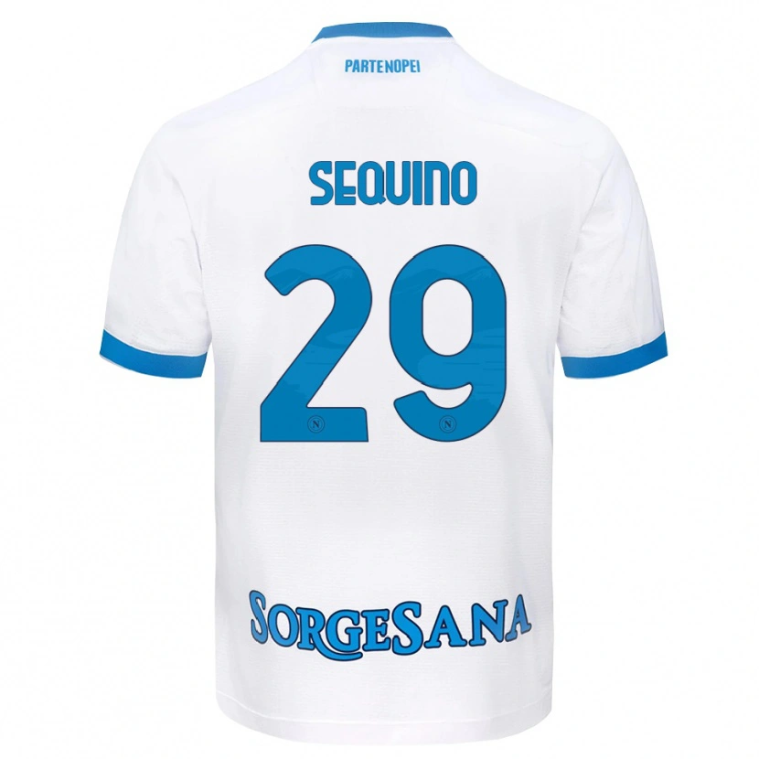 Danxen Herren Giovanni Sequino #29 Weiß Hellblau Auswärtstrikot Trikot 2026/27 T-Shirt
