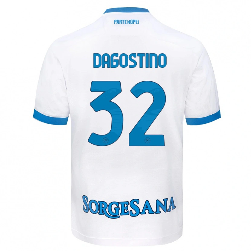 Danxen Herren Giuseppe Dagostino #32 Weiß Hellblau Auswärtstrikot Trikot 2026/27 T-Shirt