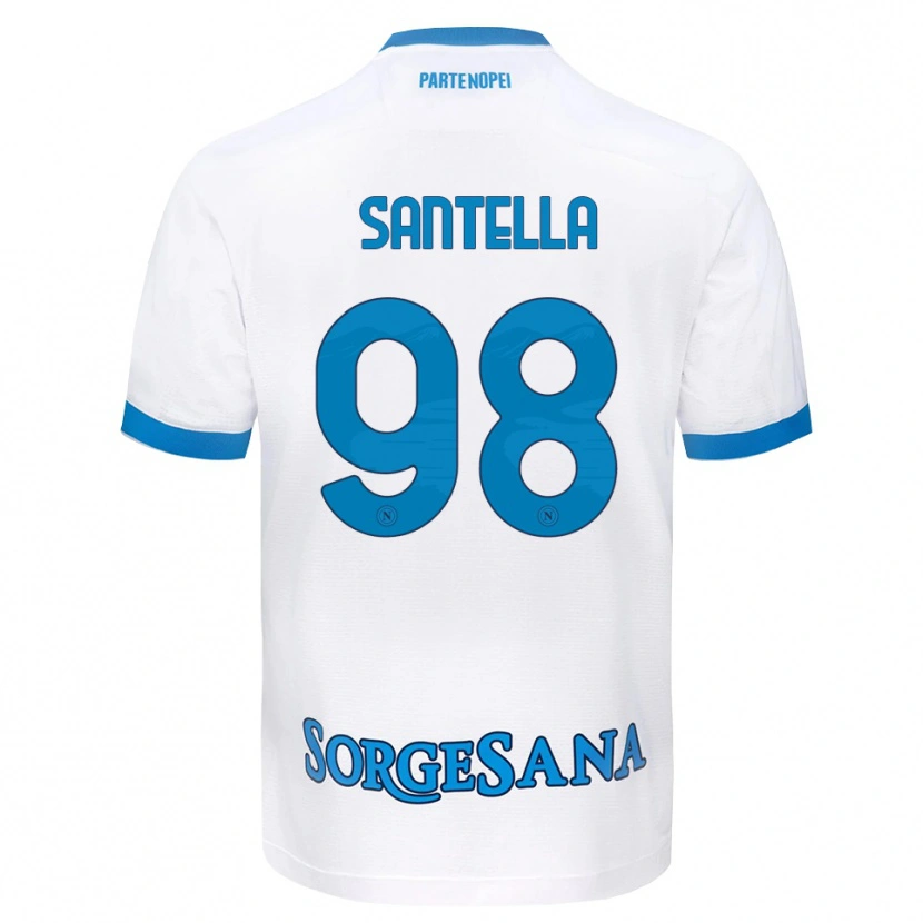 Danxen Herren Alessandro Santella #98 Weiß Hellblau Auswärtstrikot Trikot 2026/27 T-Shirt