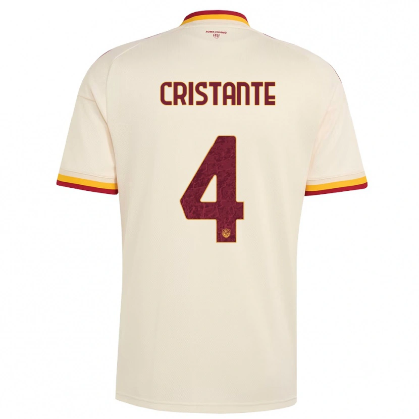 Danxen Herren Bryan Cristante #4 Champagner Rot Gelb Auswärtstrikot Trikot 2026/27 T-Shirt