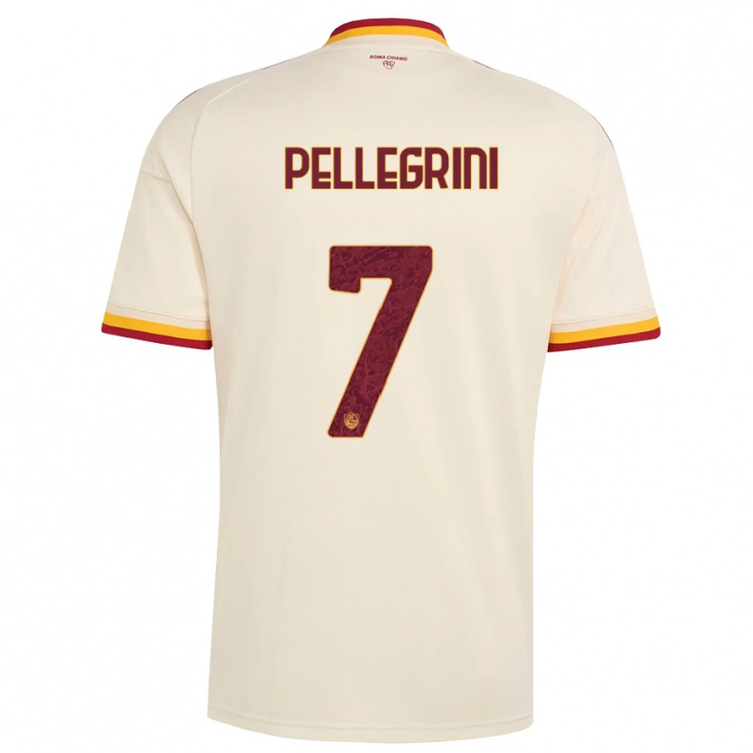 Danxen Herren Lorenzo Pellegrini #7 Champagner Rot Gelb Auswärtstrikot Trikot 2026/27 T-Shirt
