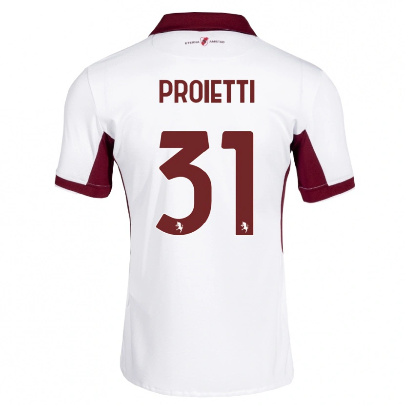 Danxen Herren Riccardo Proietti #31 Burgund Weiß Rot Auswärtstrikot Trikot 2026/27 T-Shirt