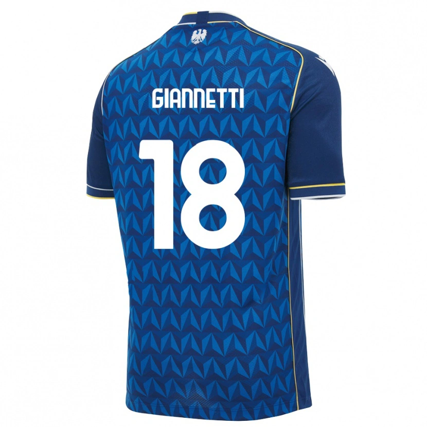 Danxen Herren Lautaro Giannetti #18 Königsblau Weiß Blau Auswärtstrikot Trikot 2026/27 T-Shirt