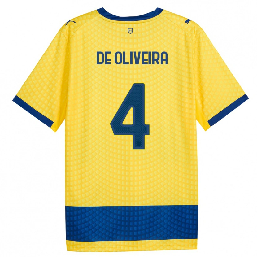 Danxen Herren Luca De Oliveira #4 Gelb Blau Schwarz Auswärtstrikot Trikot 2026/27 T-Shirt