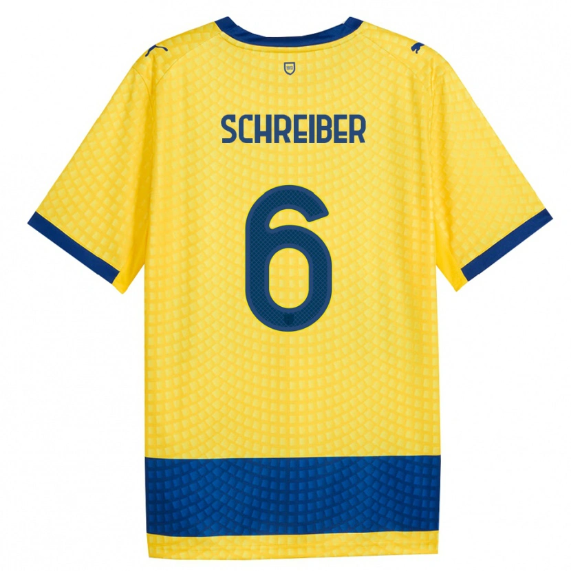Danxen Herren Fabio Schreiber #6 Gelb Blau Schwarz Auswärtstrikot Trikot 2026/27 T-Shirt
