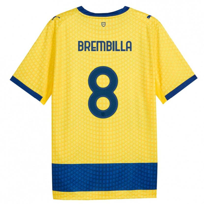 Danxen Herren Cristiano Brembilla #8 Gelb Blau Schwarz Auswärtstrikot Trikot 2026/27 T-Shirt