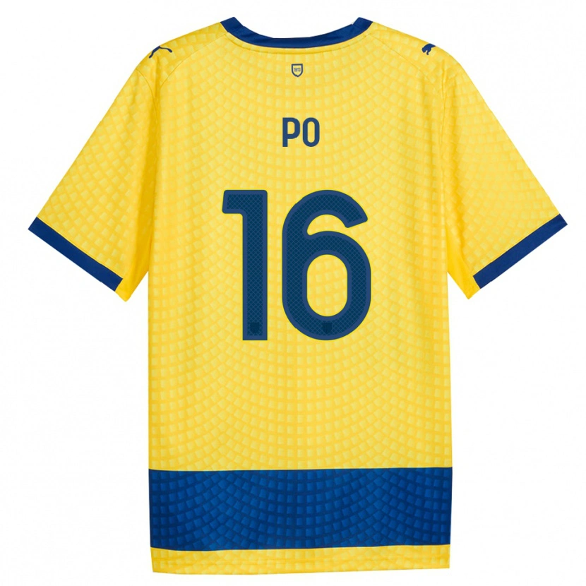 Danxen Herren Federico Po #16 Gelb Blau Schwarz Auswärtstrikot Trikot 2026/27 T-Shirt